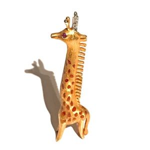 Rare 18k MARTI Vintage Designer Solid Yellow Gold Giraffe Brooch Pin Animal